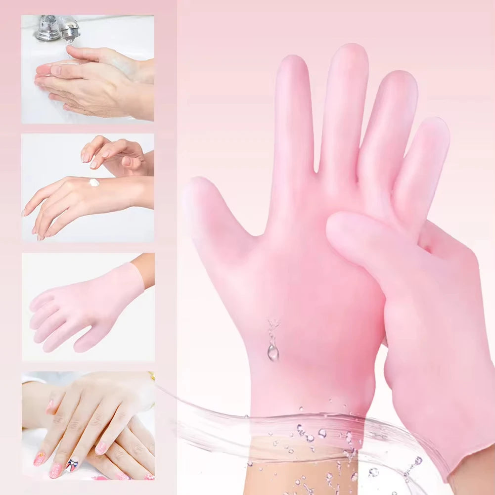Silicone Moisturizing Gloves Anti-Slip Dead Skin Remove Gloves Preventing Dryness Exfoliating Gloves Hand Care Tools