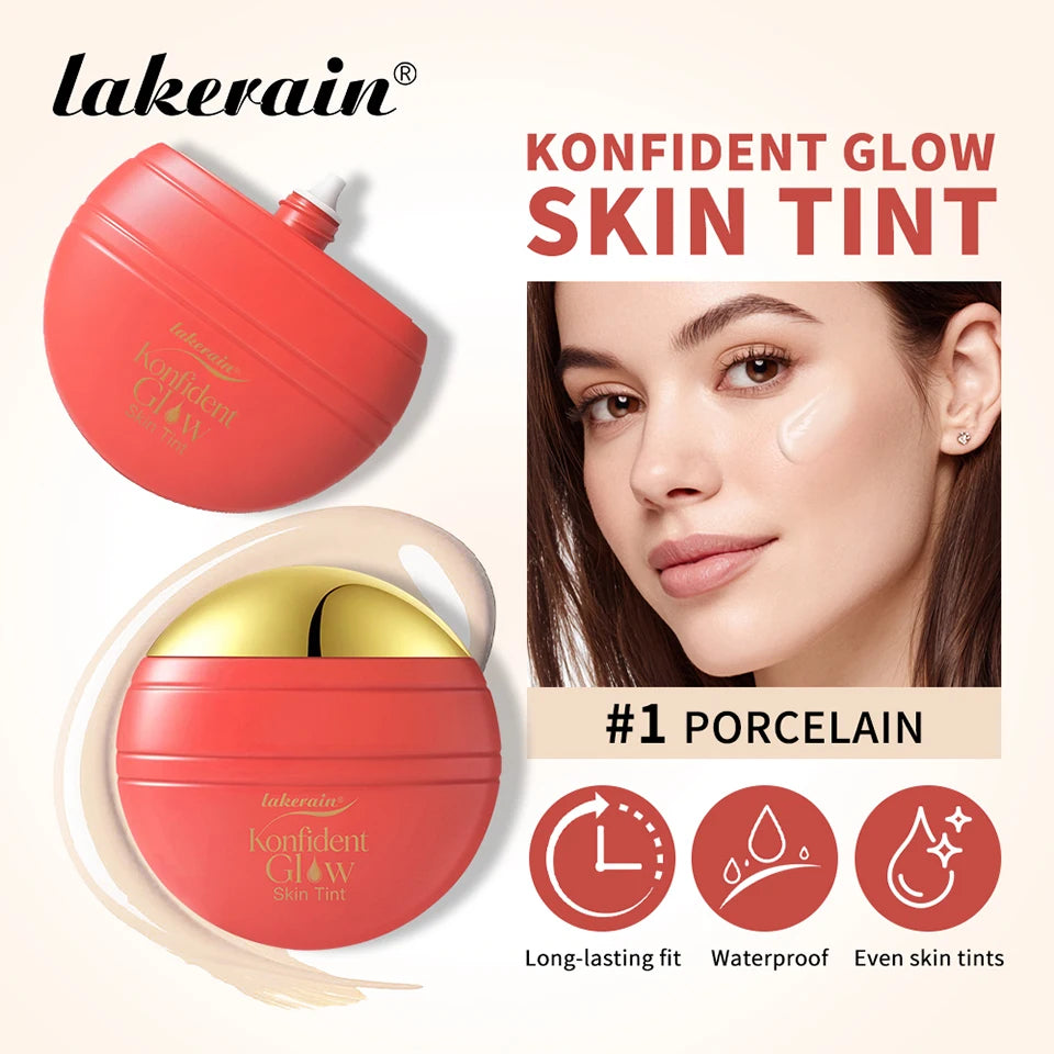 Lakerain Oil-free Glass Skin Foundation Self-clearing & Smooth Even Skin Tone Nourishes the Skin Easy to Carry Liquid Foundation
