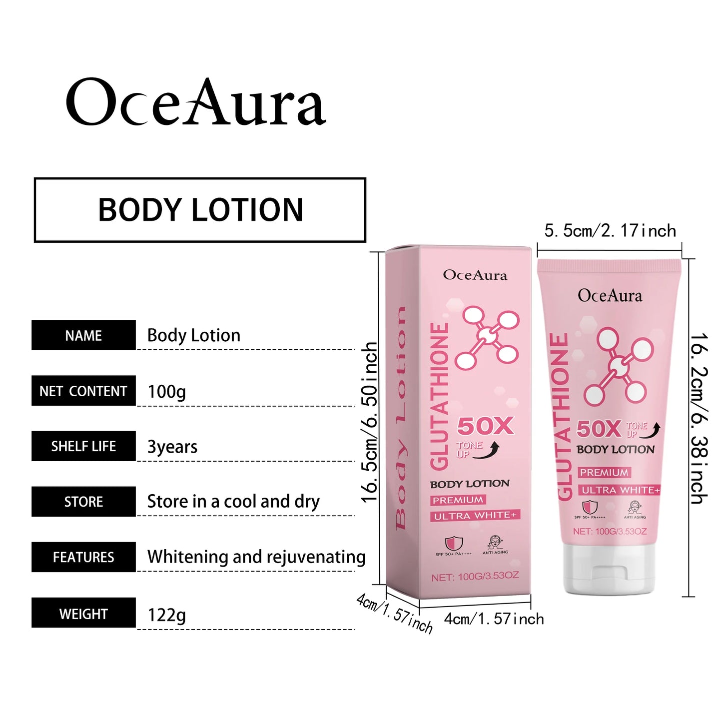 Glutathione Body Lotion Brightening Hydrating Revitalize Even Skin Tone Improve Skin Dry Rough Dullness Moisturizing Body Lotion