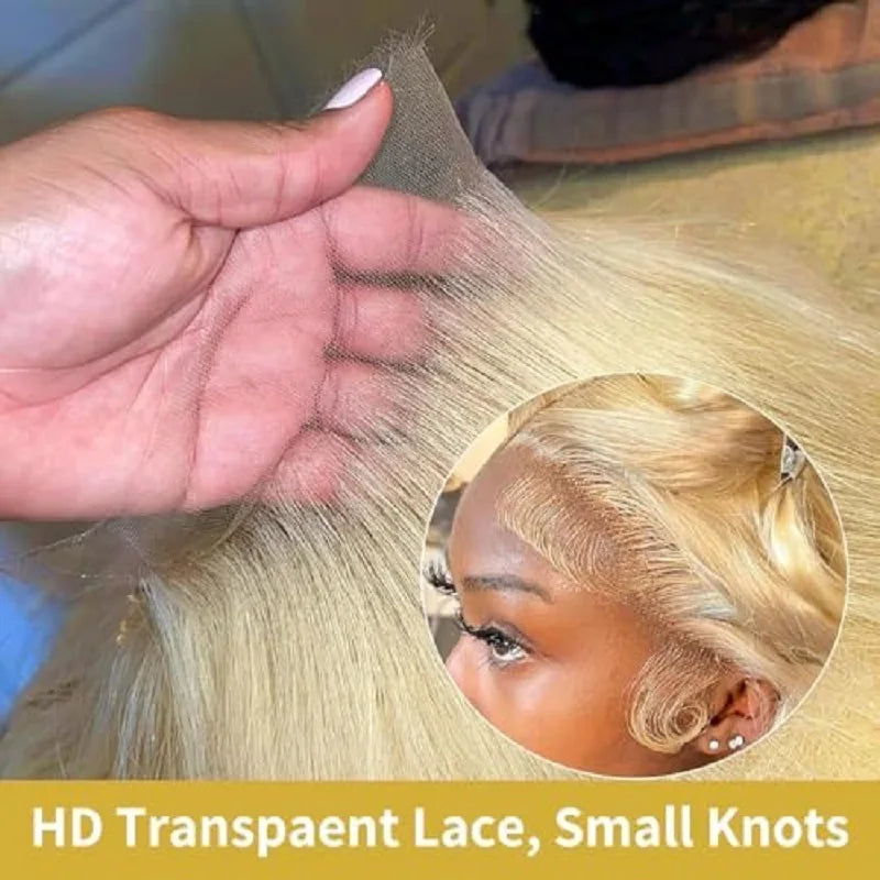 613 Blonde Body Wave Lace Front Wig | 13x4 & 13x6 HD Transparent Human Hair | 30" 40" 42" Pre-Plucked Brazilian Wig