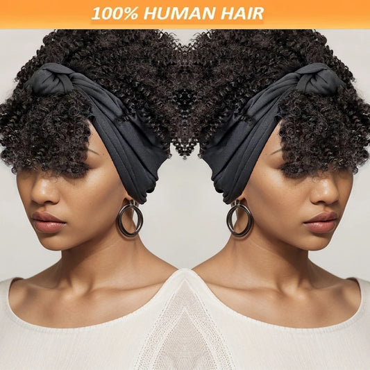 6inch Afro Kinky Curly Headband Wig 100% Human Hair Full Machine High Quality Brazilian Virgin Hair For Women Soft and Silky