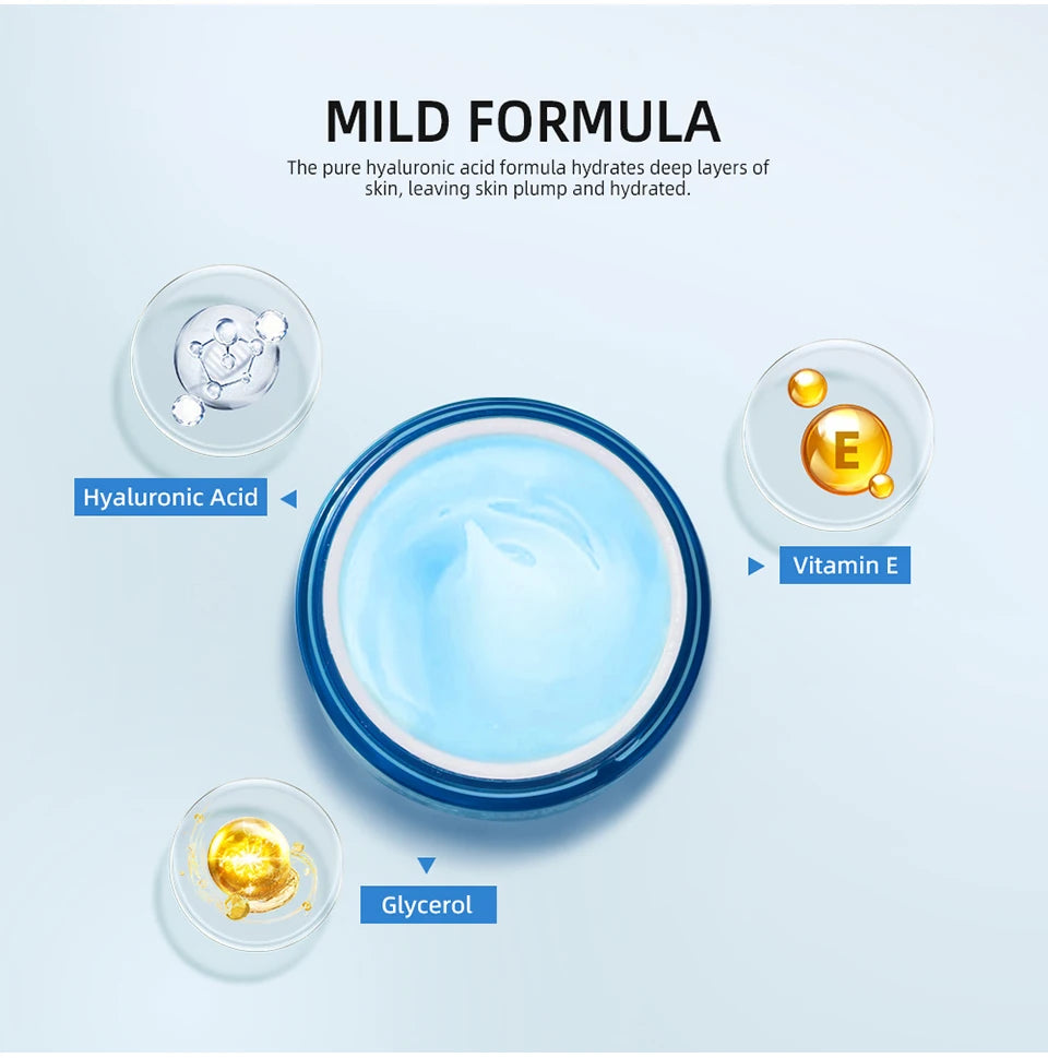 Hyaluronic Acid Hydrating Water Gel/Moisturizing Facial Cream Daily Face Moisturizer for Dry Skin Improve Dryness 50g