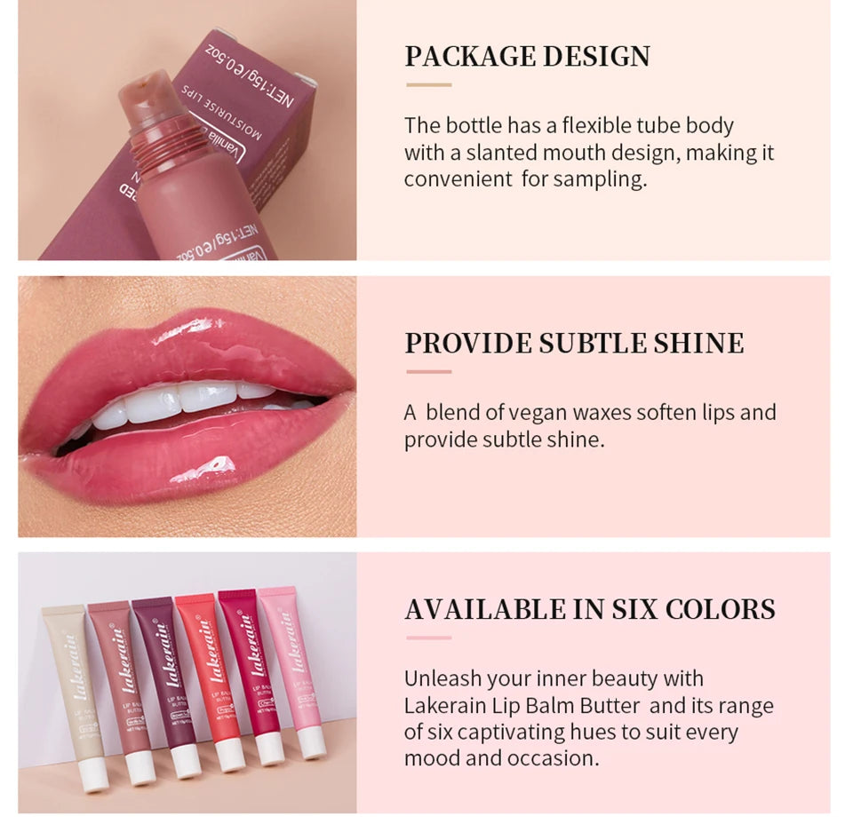 Lip Balm Butter Moisturizing Nourishing Reduce Lip Lines Lip Oil Gloss Hydrates Soothes Dry Lips Skincare Makeup Product