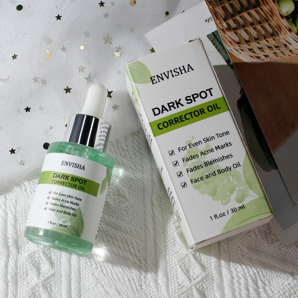 ENVISHA Face Skin Care Whitening Freckle Essential Oil Serum Remove Melasma Dark Spots Melanin Brighten Anti-Aging Shrink Pores