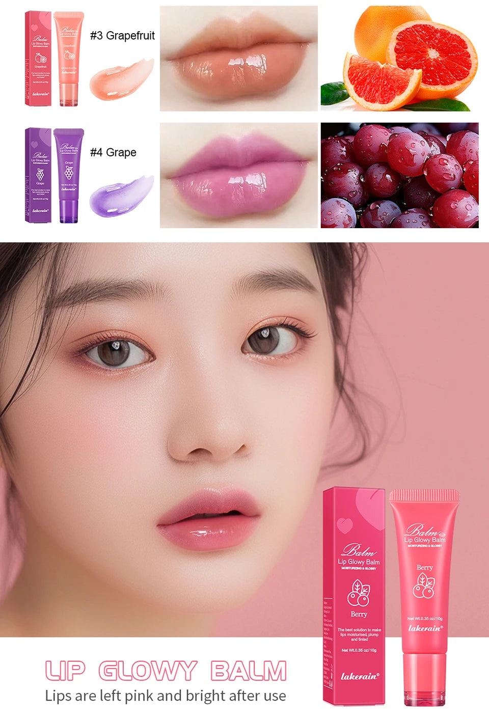 Brightening Pink Lip Balm Reduces Lip Lines Lips Moisturizing Hydrating Removing Dead Skin Fruity Moisturizing Korea Lip Balm