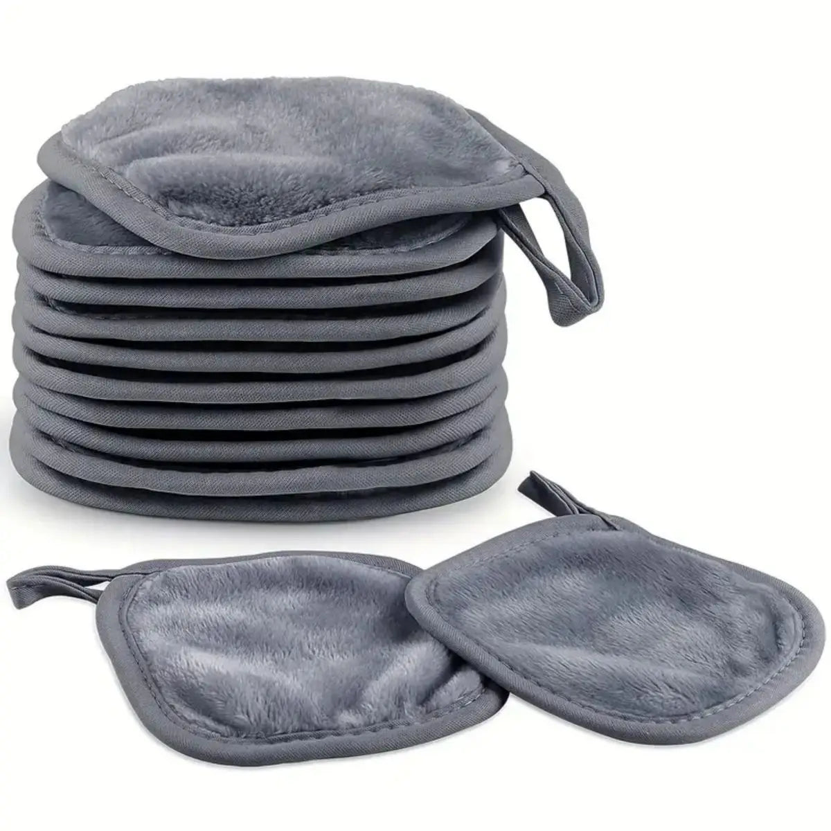 Reusable Makeup Remover Pads - Soft Microfiber Cleansing Cloths for Face And Eyes - Eco-Friendly, Washable, Hanging Loop Design