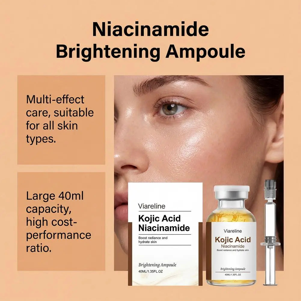 40ml Kojic Acid Nicotinamide Facial Care Essence Ampoule Serum Collagen Deeply Moisturizing Essence Brightens and Evens Skin
