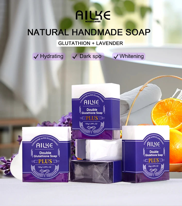 AILKE Glutathione PLUS Bleaching Skin Care Set, Moisturizing, Even Skin Tone, Improve Dark and Black Skin, Reduce Spots
