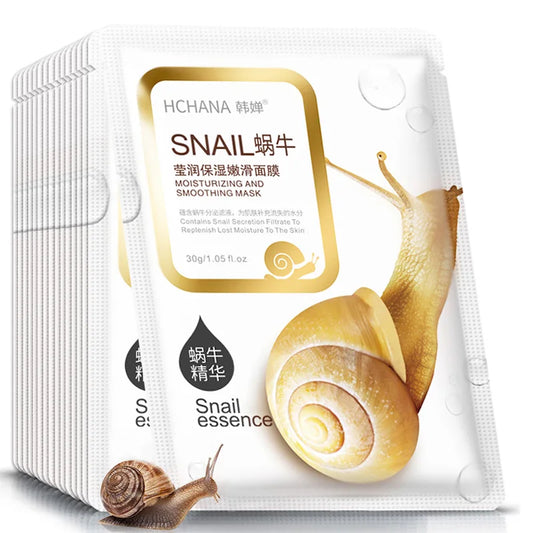 20pcs Snail Moisturizing Face Mask Anti-aging Wrinkles Whitening Facial Masks Sheet Mask Skin Care Korean Skin Care