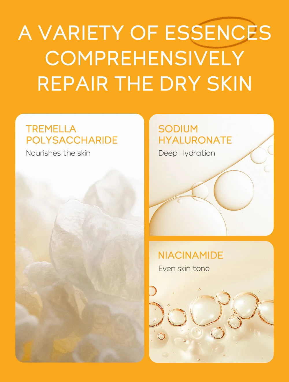 5 Pieces Vitamin C Skincare Set  Moisturizing Face Serum Brighten Cream Antiage Eye Cream Toner Facial Care Set for Dropshipping