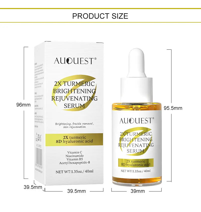 AUQUEST Turmeric & Vitamin C Face Serum Dark Spot Remover Niacinamide Hyaluronic Acid Moisturizing Facial Serum Skin Care