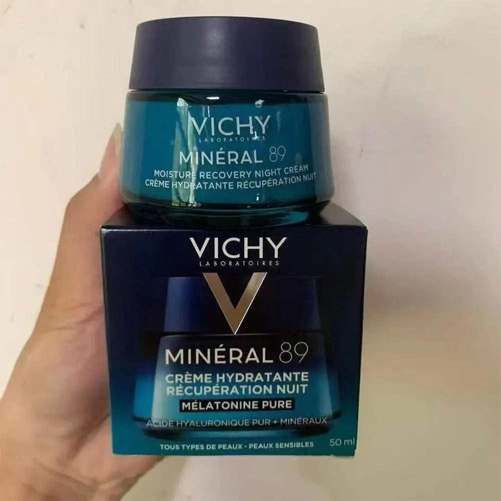 Korea Vichy Face Cream Pure Hyaluronic Acid Mineral Deep Hydration Anti-Wrinkle Anti-Aging Repair Smoothing Night Skin Care