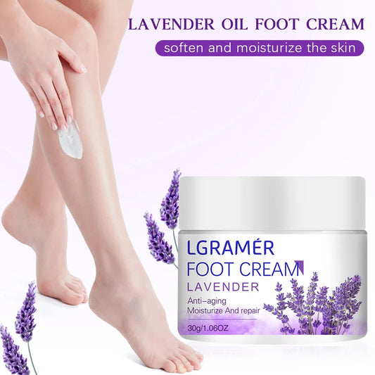 Lavender Foot Cream for Cracked Dry Rough Feet and Heels Provides Intense Nourishment and Hydration To Repair and Soften Skin