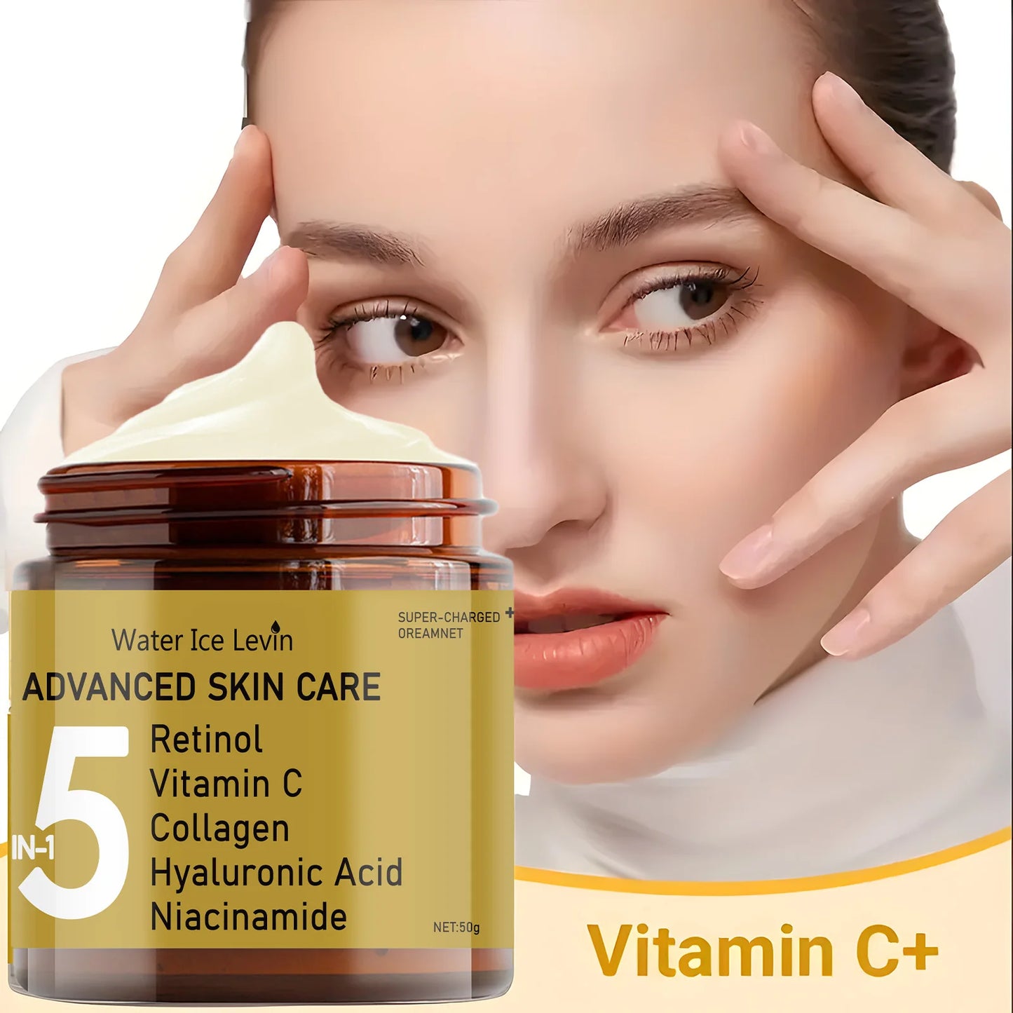 Facial Cream with Retinol, Collagen, Hyaluronic Acid & Niacinamide – Moisturizing & Anti-Aging | 50g