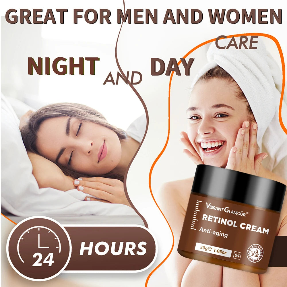 Retinol Face Cream Reduces Signs Aging Skin Accelerates Collagen Regeneration Smoothes Wrinkles Lifts Tightens Delicate Skin