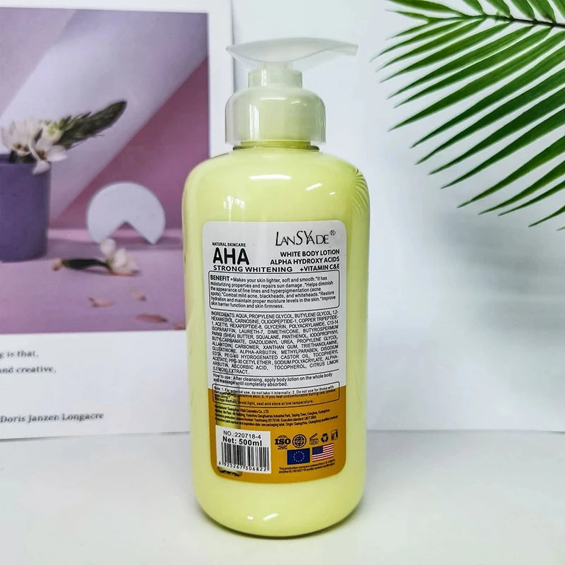 Whitening Body Lotion – 500ml Vitamin C, Glutathione & AHA for Bright, Smooth Skin