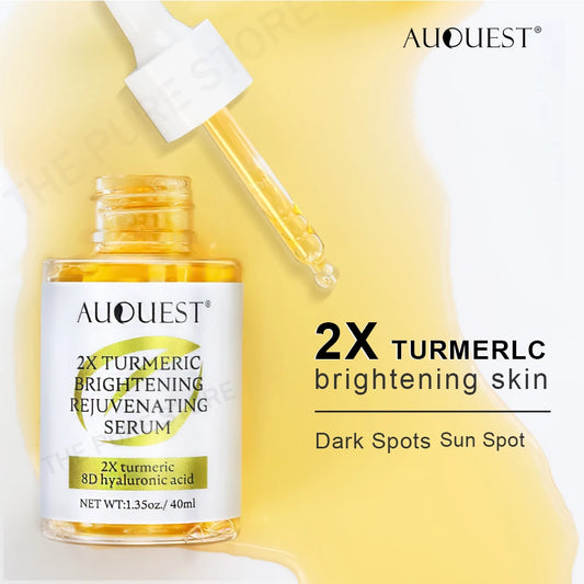 AUQUEST Turmeric & Vitamin C Face Serum Dark Spot Remover Niacinamide Hyaluronic Acid Moisturizing Facial Serum Skin Care