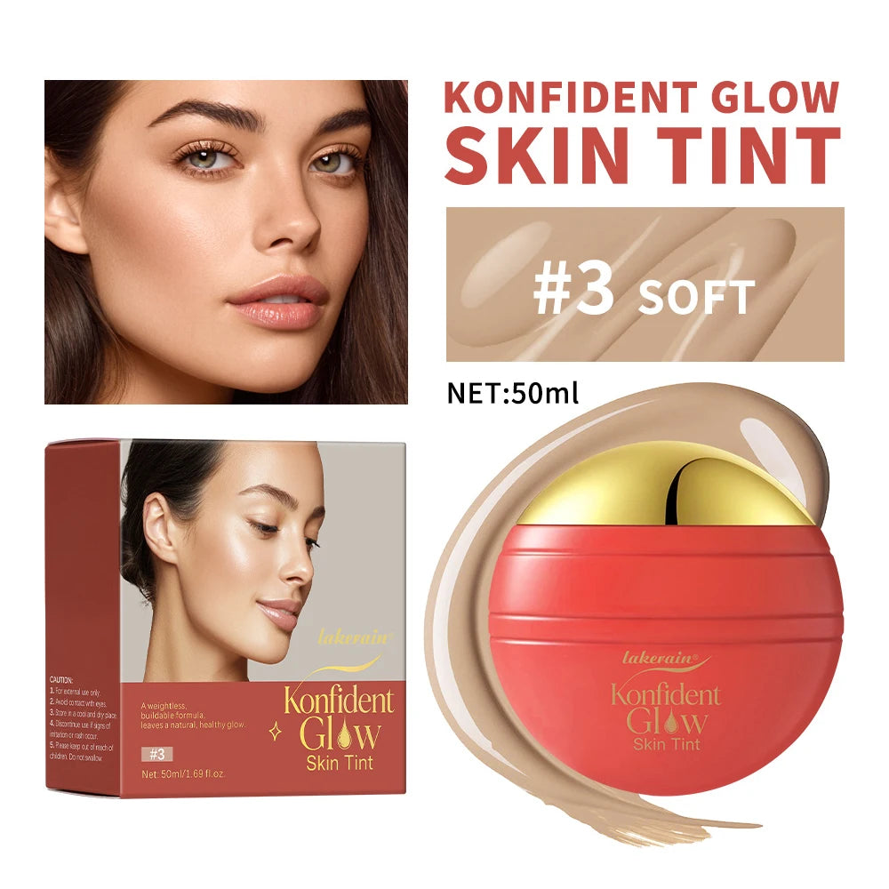 Lakerain Oil-free Glass Skin Foundation Self-clearing & Smooth Even Skin Tone Nourishes the Skin Easy to Carry Liquid Foundation