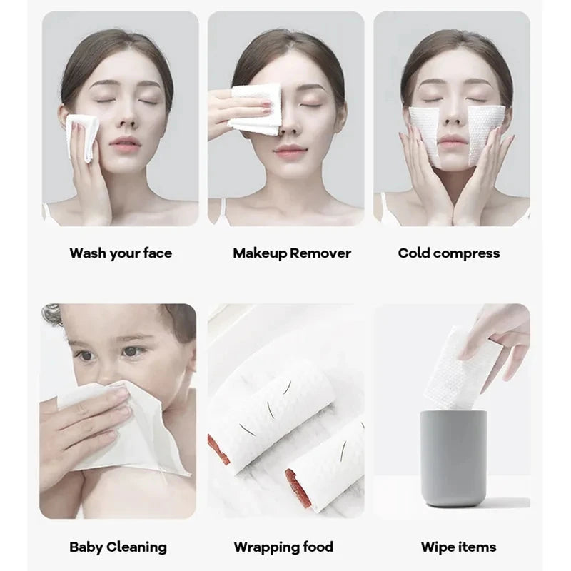 Disposable Face Cotton Tissue For Washing Soft Dry Wipes Facial Cloths Towelettes For Washing  Facial Tissue For Cleansing  Skin