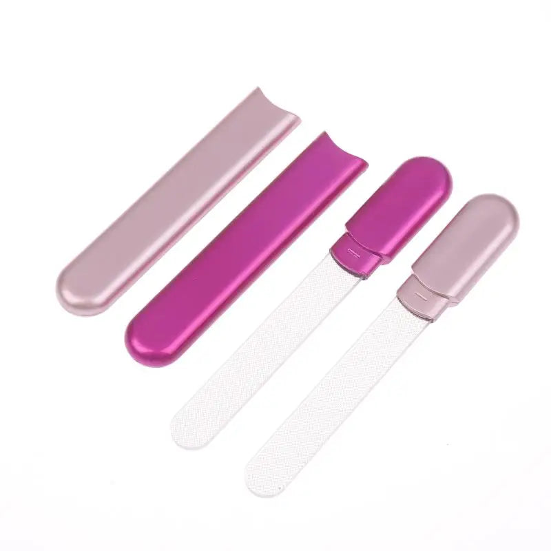 Glass Nail File With Case Crystal Diamond Salon Best Beauty Nail Buffer For Natural And Acrylic Nail