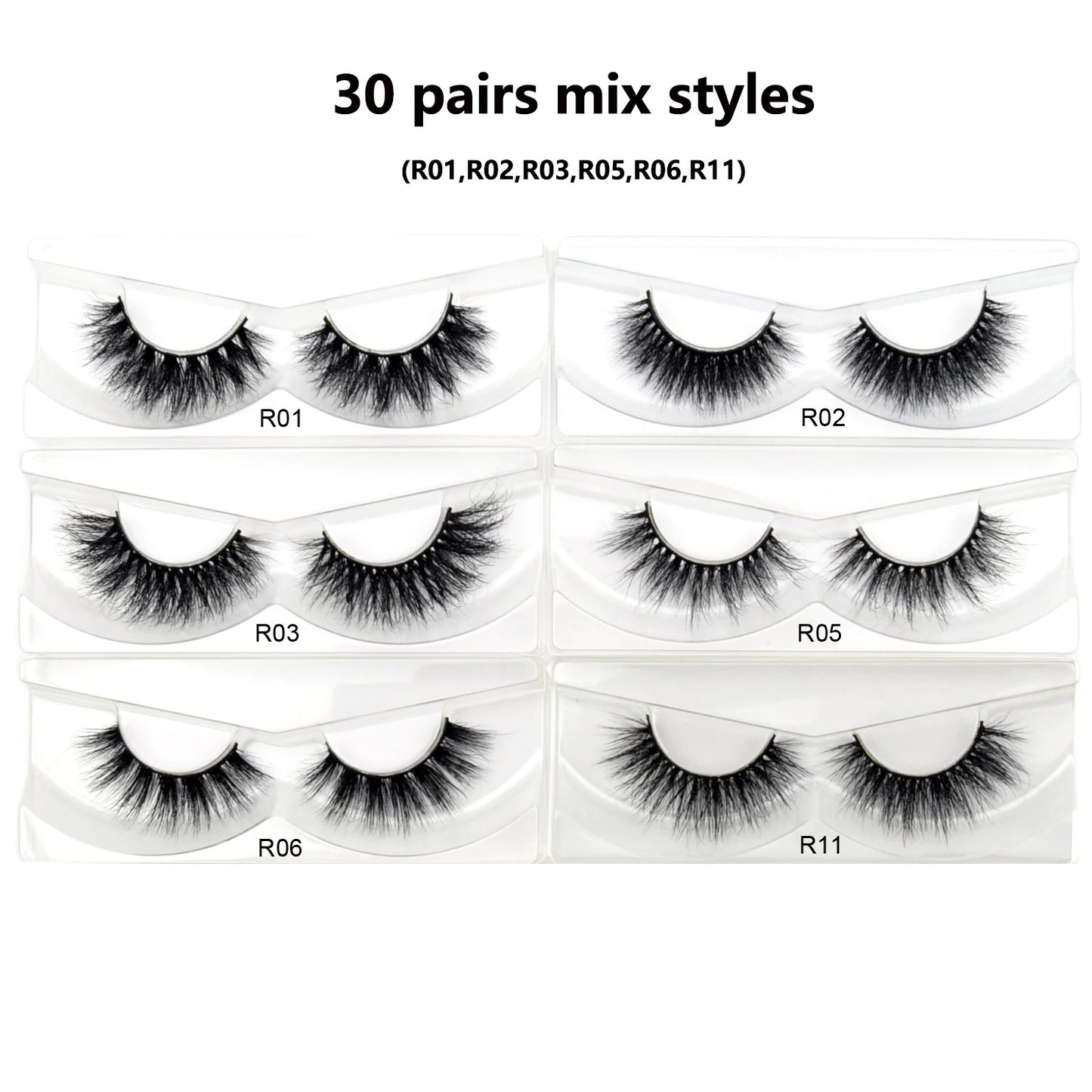 Visofree 30/40/100 Pairs 3D Mink Lashes With Tray No Box Handmade Full Strip Lashes Mink False Eyelashes Makeup eyelashes cilios