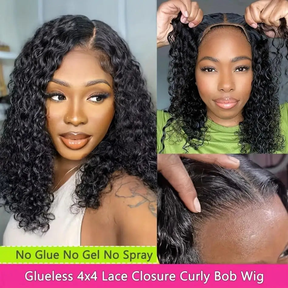 Short Bob Wig Lace Front Wigs 4X4 Glueless Curly Wigs Human Hair  Closure Wigs 5X5 Hd Lace Frontal Wig Human Hair Hd Lace Wig