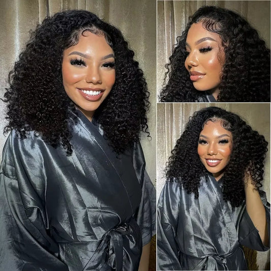 13x4 Curly Bob Lace Front Wig | Short Glueless HD Lace Human Hair Wig – Water Deep Wave for Women