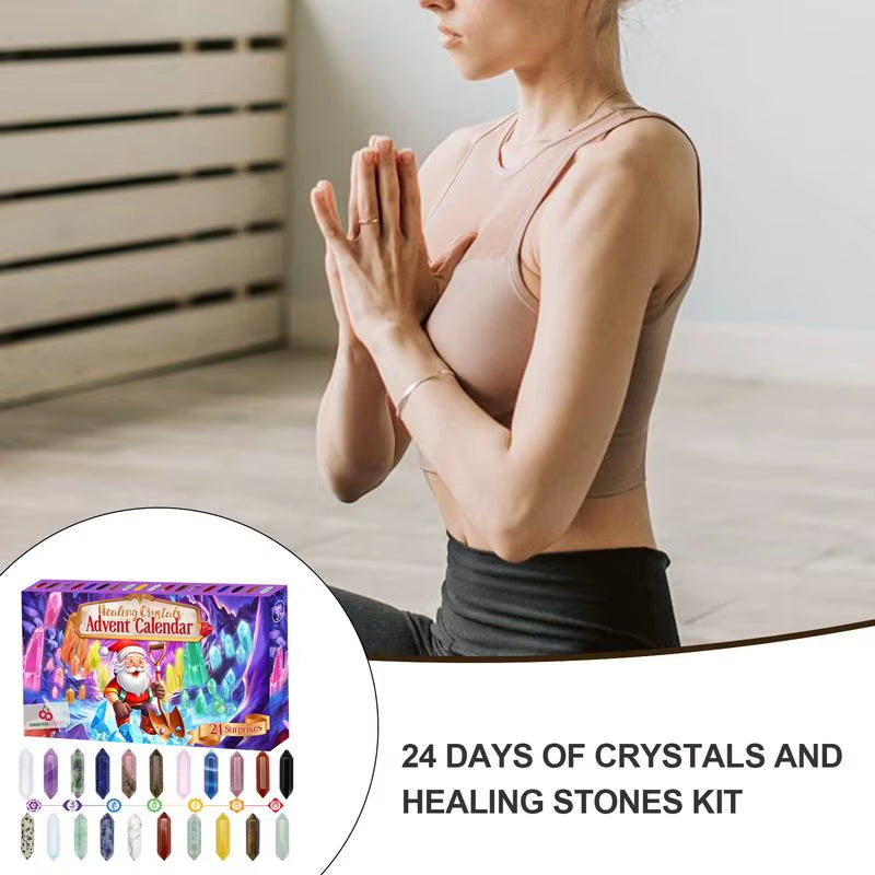 Crystals Advent Calendar 2024 2024 Advent Calendar for Christmas 24 Days Countdown Calendar Crystals for Kids Boys Girls
