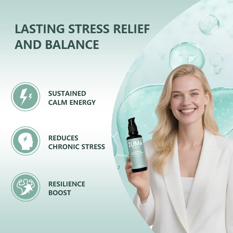 Zuma Nutrition Liposomal Ashwagandha Root Tonic 60Ml Organic Vegan Stress Relief Cortisol Balance for Men Women Supports Liver Health Boosts Immunity Made in USA - Supplement