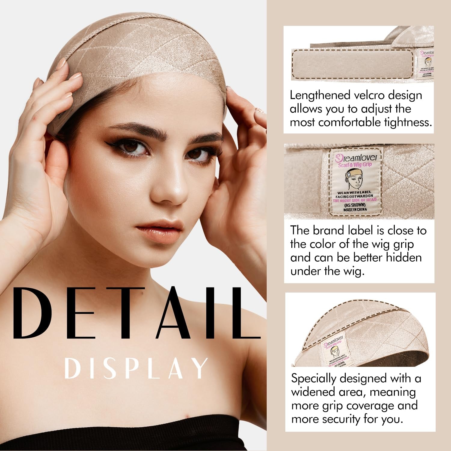 Wig Grip Band for Lace Front Wigs, Wide Wig Grip Headband, Nude, 1 Pieces