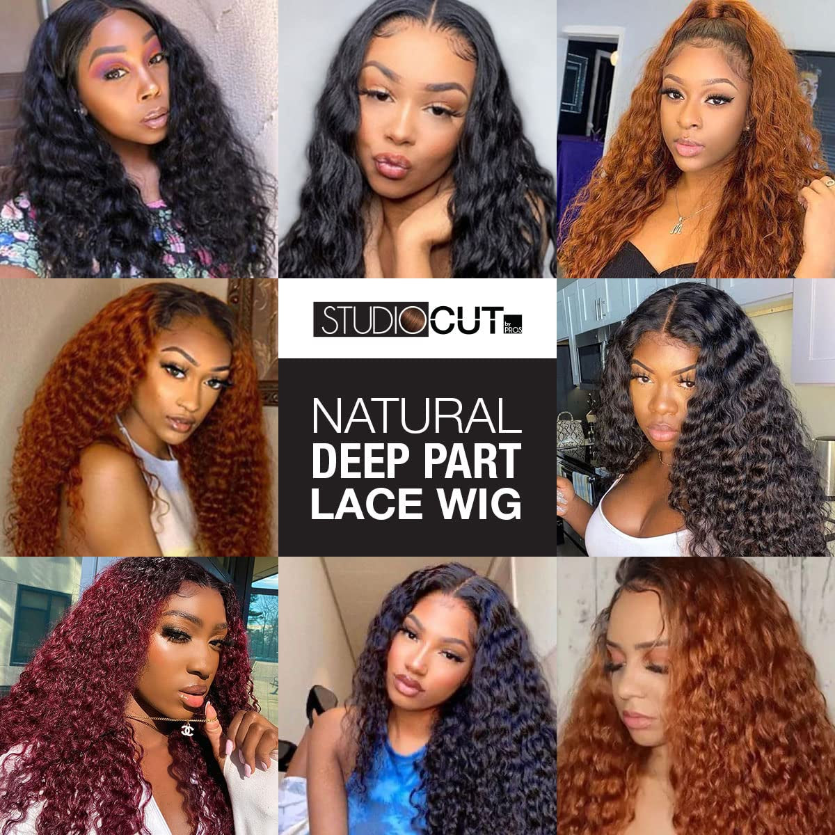 26 Inch Long Wavy Loose Deep Wave Swiss Lace Front Wig Middle Center Part Realistic Hairline for Black Women Heat Resistant Synthetic Wig DPL004 (1B-Off Black)