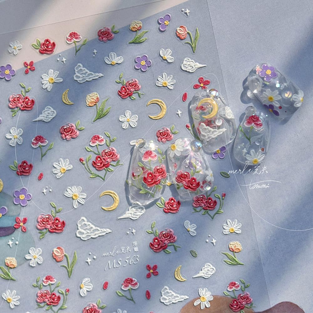 5D Embossed Designs Nail Art Stickers Decals Self Adhesive Nail Decals Black Bow Tie Mini Bowknot Line Nail Stickers Manicure Sliders for Women DIY Nail Art Decorations (02.Black Bow)