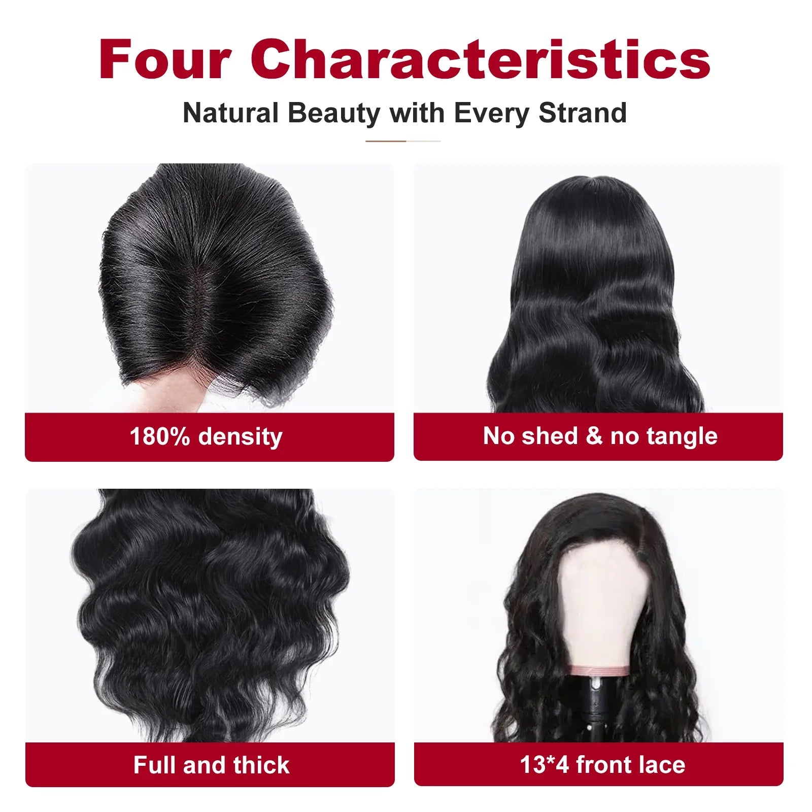 Body Wave Frontal Wig 13X4 Lace Front Wigs for Women Human Hair 180% Density Hair Natural