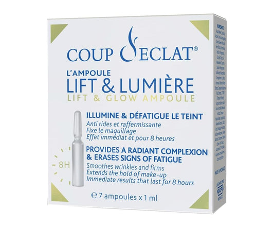 Lift & Glow Ampoules - Illuminating and Firming Treatment with Hyaluronic Acid Serum for Face, Hydrating Face Serum for Dry Skin, Reduces Fatigue & Boosts Radiance, 7 Ampoules