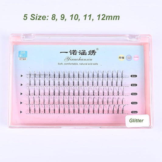 Diamond False Eyelashes with Glitter Rhinestones for Makeup Eyelash Clusters Extensions Individual Lashes Cluster DIY for Cosplay Party Stage