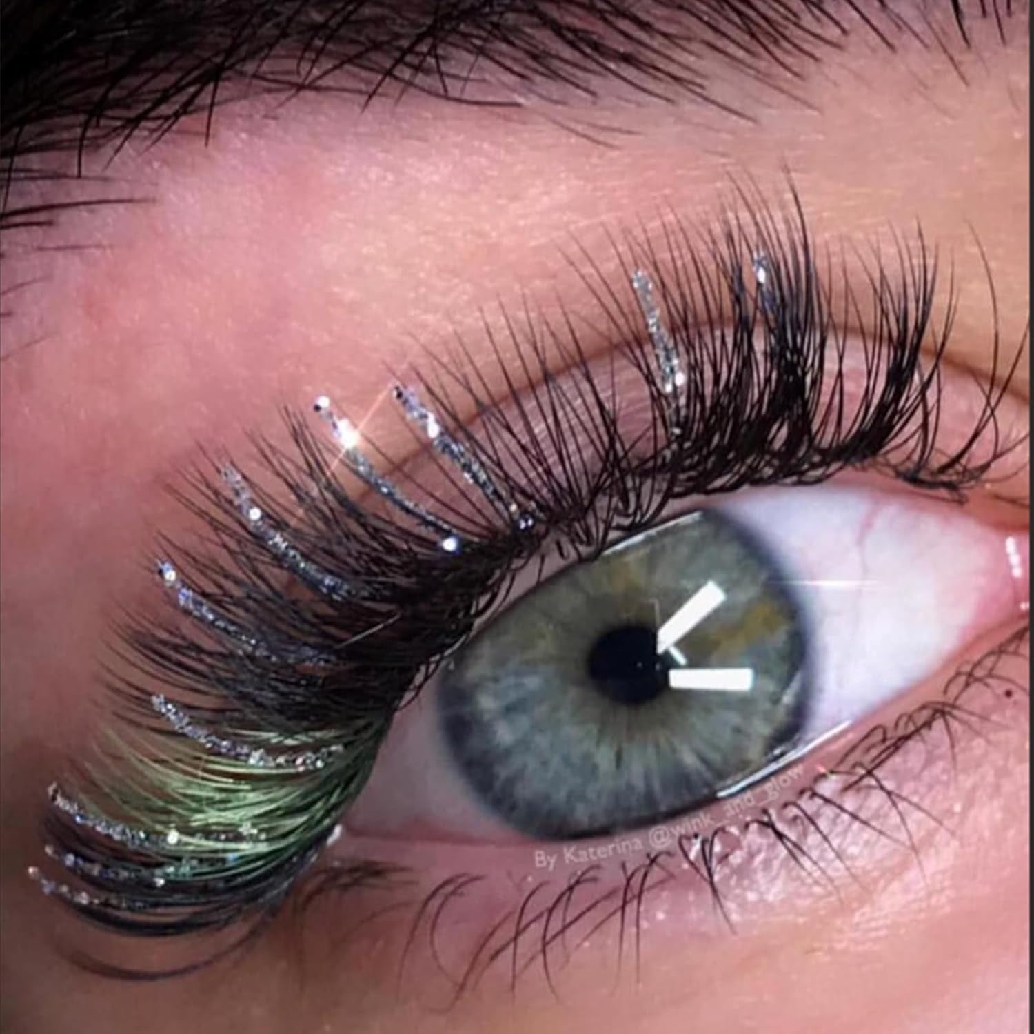 Diamond False Eyelashes with Glitter Rhinestones for Makeup Eyelash Clusters Extensions Individual Lashes Cluster DIY for Cosplay Party Stage