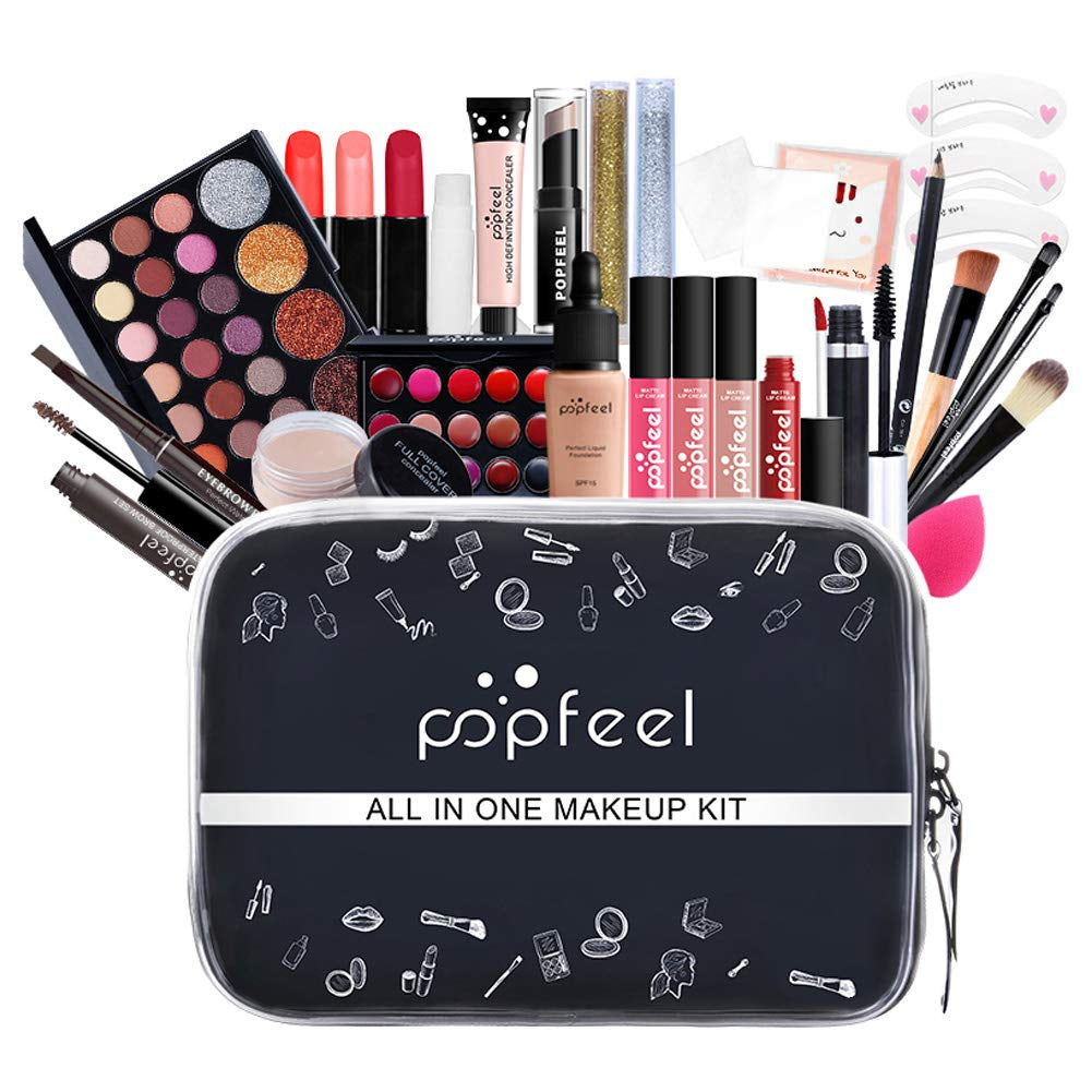 All in One Makeup Gift Kit, Multipurpose Makeup Set for Women, Full Kit with Face Makeup, Lipstick Set, Eyebrow Pencil, Lip Gloss (8 Pcs) (FJM1125WK2N106Q)