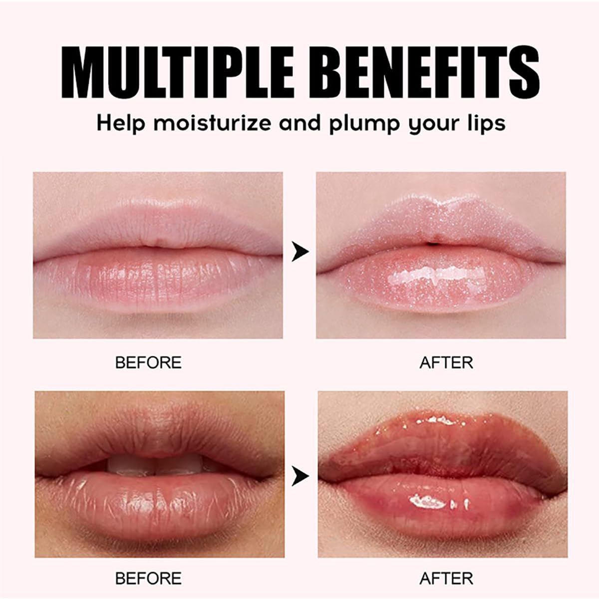 Hydrating Lip Oil, Big Brush Head Glaze Shiny Transparent Glow Oil, Nourishing & Non-Sticky Long Lasting Fresh Clear Smooth Care Plumping Oil (Set B)