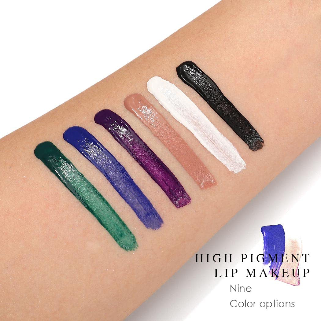 Matte Liquid Lipstick Halloween Lipsticks Gothic Pigment Lip Gloss Velvet Lipglaze Costume Lips Cosmestis for Women and Girls Pack of 1 (Purple)