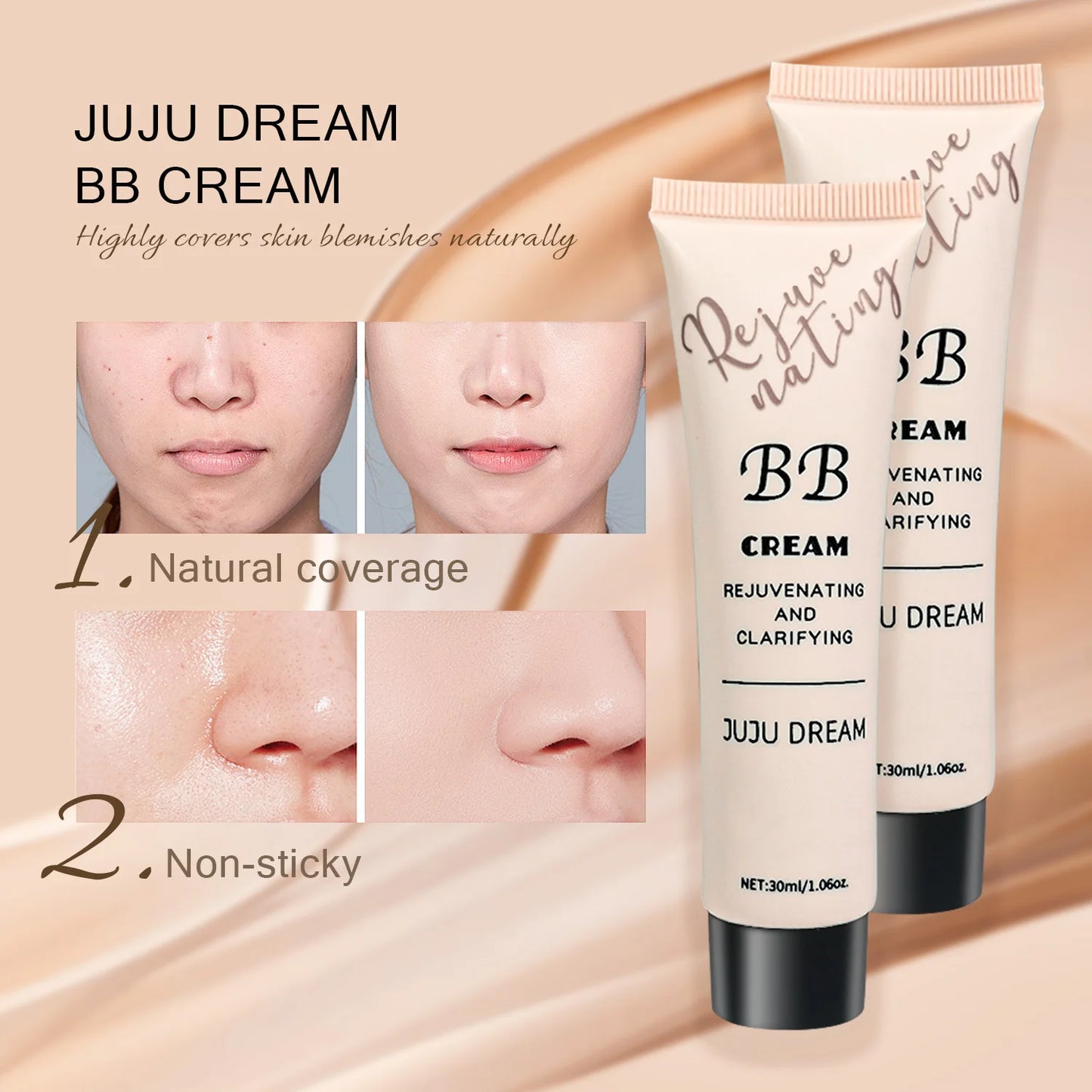BB Cream, Isolation Cream, Liquid Foundation, Moisturizing, Oil Control, Long-Lasting Makeup, Milk, Dry Skin, and No Powder