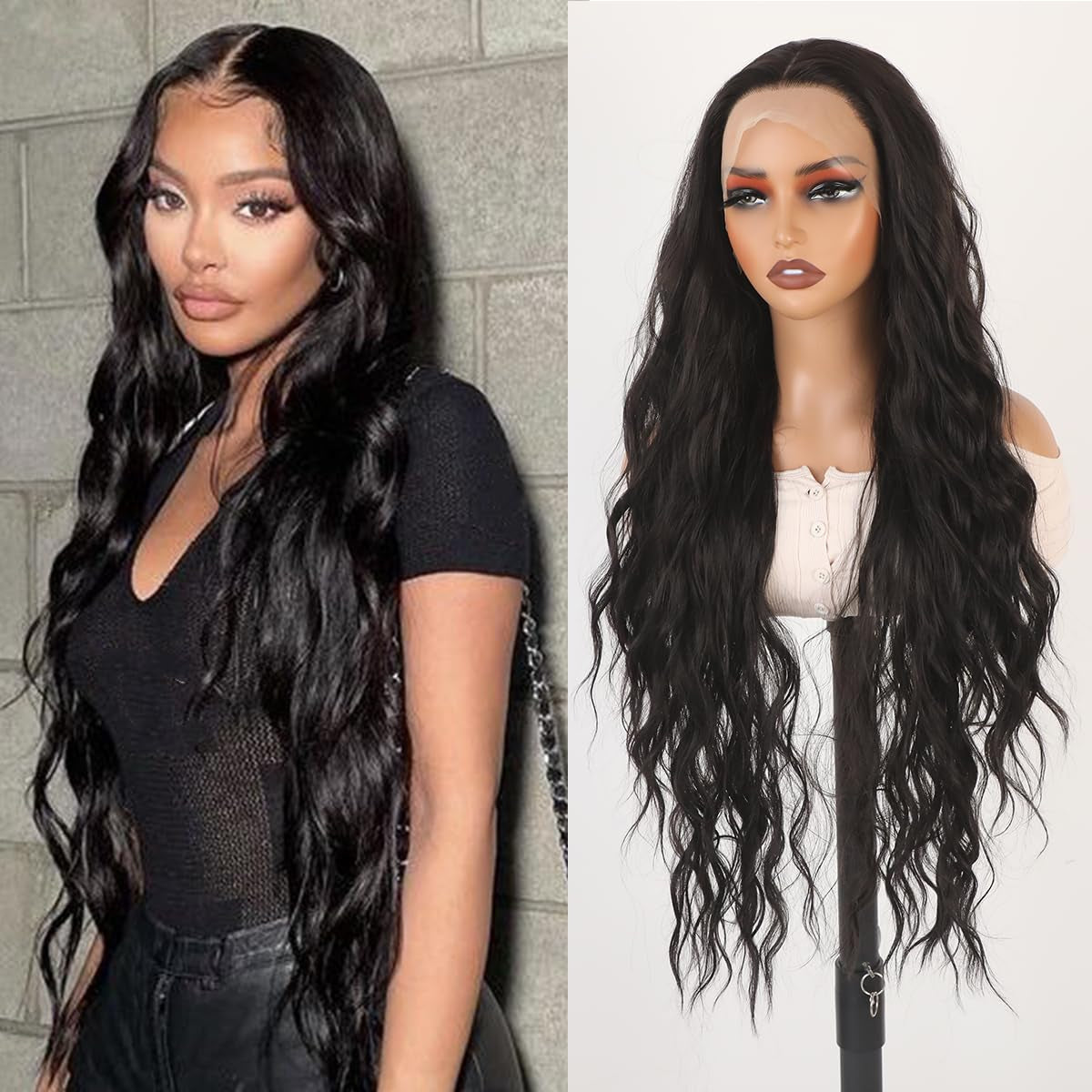 Purple Body Wave 13X4 Lace Frontal Wigs HD Lace Front Wigs Glueless Pre Plucked Bluish Violet Glueless Wigs 28 Inch Soft Hair Natural Hair Line Baby Hair Heat Resistant