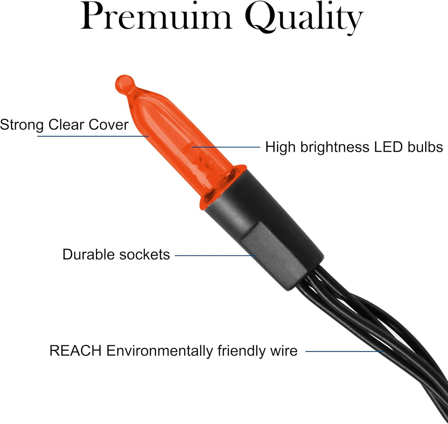 2 Pack Orange Halloween String Light, Battery Operated Lights 50 LED 16 FT String Light Waterproof Tree Lights with 8 Lighting Modes,Indoor Outdoor Patio Garden Halloween Decorations