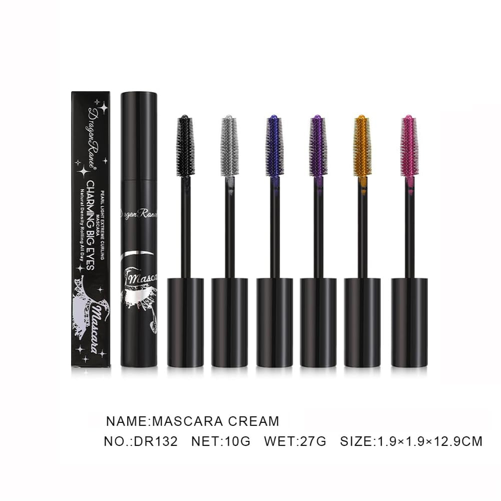 6 Colors Colored Mascara Waterproof Fast Dry Eyelashes Long Lasting Charming Voluminous Cruelty Free Vegan Eye Makeup