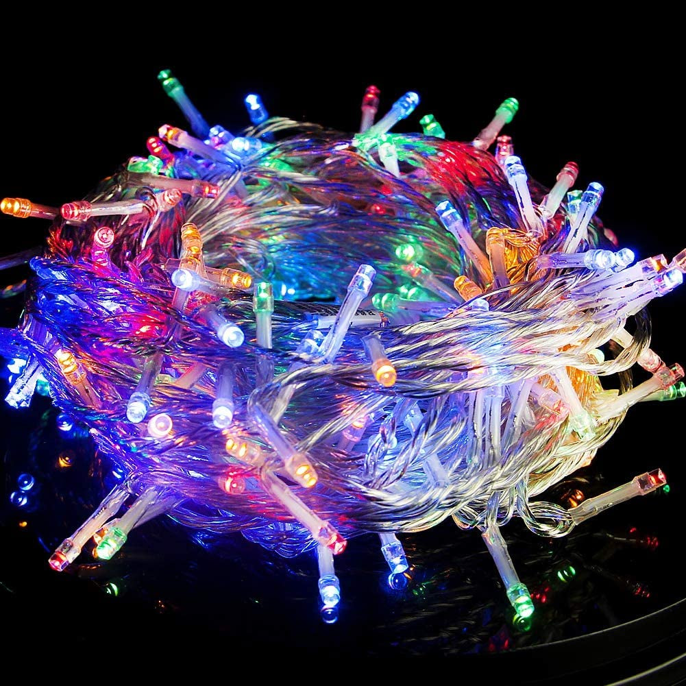 33FT 100 LED Halloween String Lights Orange, Plug in Black Wire Fairy Lights 8 Modes Waterproof Mini Light for Outdoor Indoor Christmas Tree Holiday Wedding Party Bedroom Patio Tree Decor