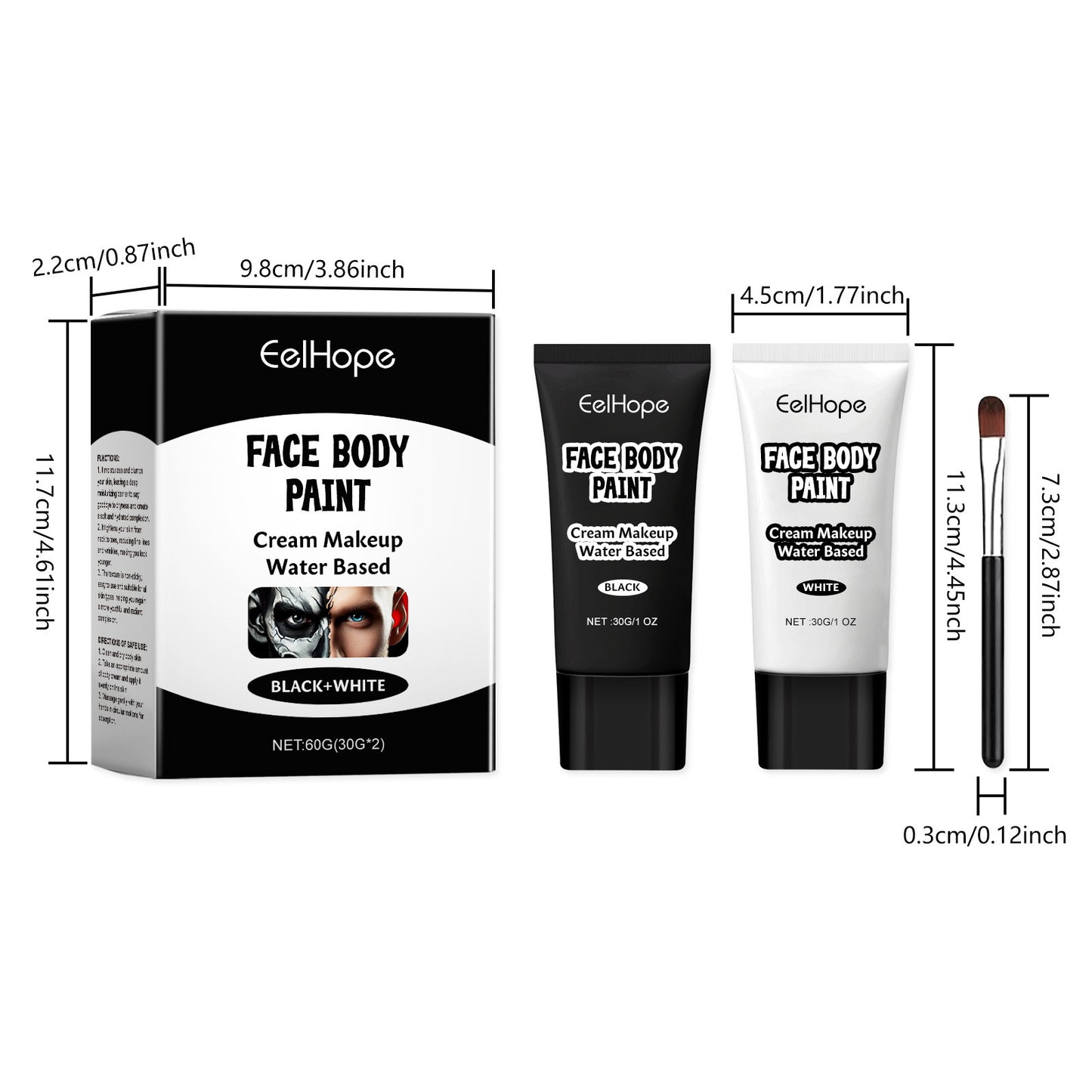 Black And White Foundation Painted Cream