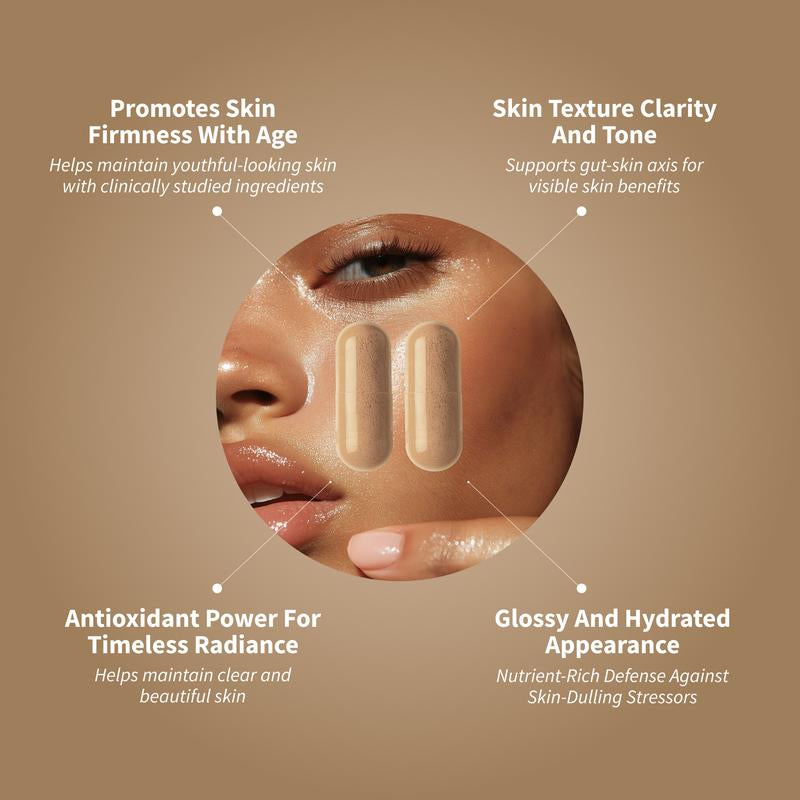 SNAP – Skin Glow – 3-In-1 Gut-Skin Formula with Prebiotics, Probiotics & Postbiotics – Enhances Radiance, Elasticity & Smoothness