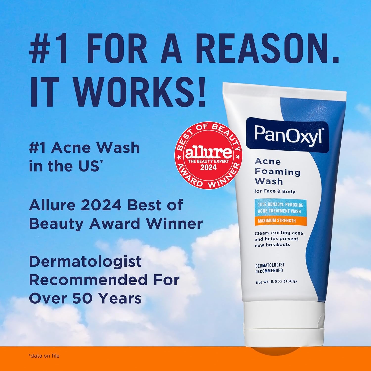 Acne Foaming Wash Benzoyl Peroxide 10% Maximum Strength Antimicrobial, 5.5 Oz